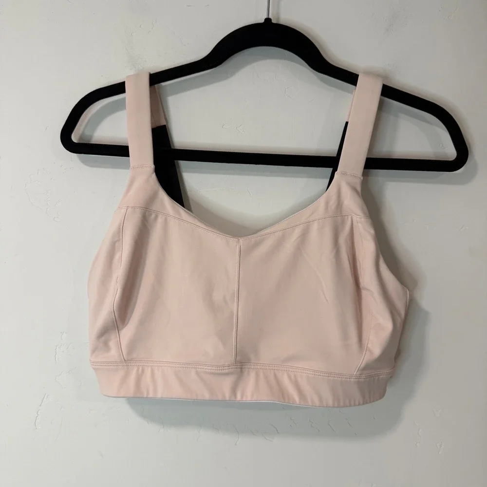Oiselle Esther Sports Bra Large Light Pink Adjustable Bird Straps High Support